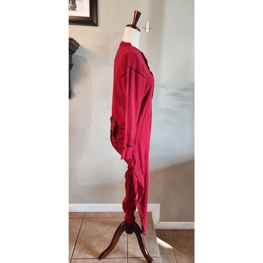 Lazy One Cherry Red Bear Bum Adult One Piece Sleepwear SZ Small Yellowstone - Picture 3 of 12